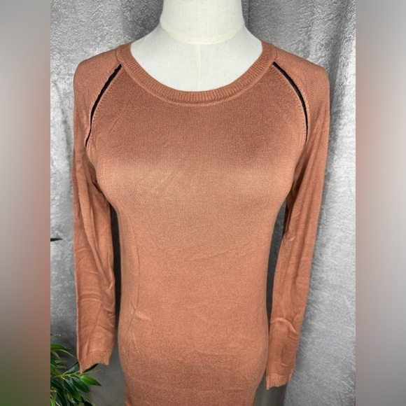 Scotch & Soda Maison Scotch Women’s Knit Crewneck Sweater Dress Brown Sz S - Picture 3 of 13